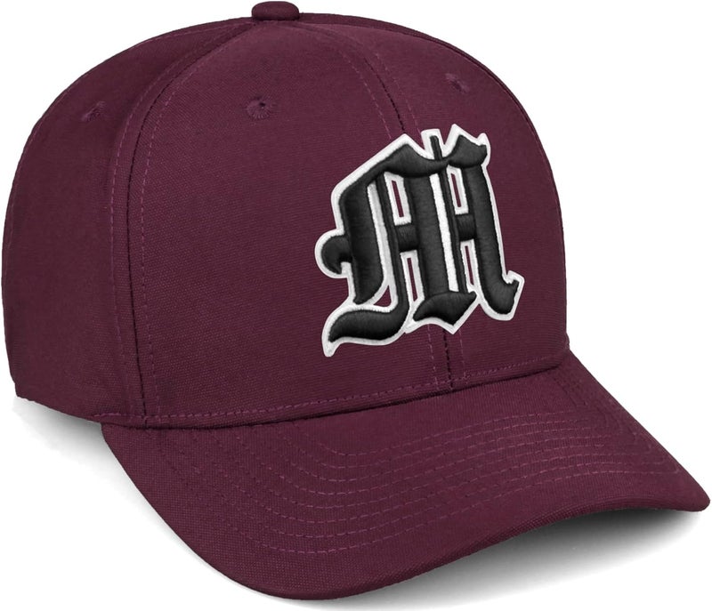 Daxton Store Premium Mid Profile Hat Semi Curved Visor Cap White Black Gothic Embroidered A to Z Letter Number Initial - Image 1